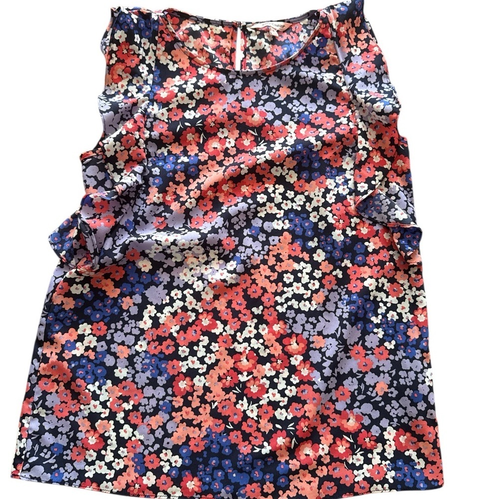 Juicy Couture Floral Sleeveless Blouse with Ruffles - Picture 2 of 4